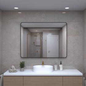 Wall Mirror 30x40 Inch Black Rectangular Mirror Metal Framed Mirror Vanity Mirror Dressing Mirror, for Bathroom, Living Room, Bedroom Wall Decor