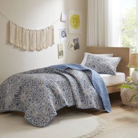 2-Piece Twin Boho Floral Reversible Quilt 2-Piece Twin Boho Floral Reversible Quilt