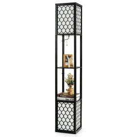 Modern Shelf Freestanding Floor Lamp with Double Lamp Pull Chain and Foot Switch Modern Shelf Freestanding Floor Lamp with Double Lamp Pull Chain and Foot Switch