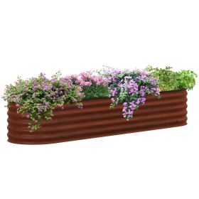 Outsunny 8' x 2' x 1.4' Galvanized Raised Garden Bed Kit, Outdoor Metal Elevated Planter Box with Safety Edging Outsunny 8' x 2' x 1.4' Galvanized Raised Garden Bed Kit, Outdoor Metal Elevated Planter Box with Safety Edging