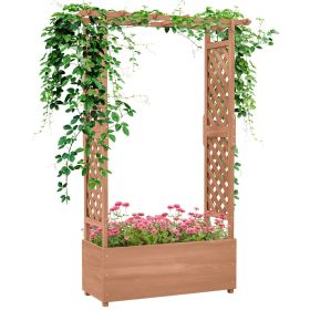 Outsunny Raised Garden Bed with Arch Trellis for Vine Climbing Plants, Hanging Flowers Outsunny Raised Garden Bed with Arch Trellis for Vine Climbing Plants, Hanging Flowers