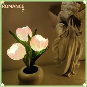 Tulip Lamp - LED Replica Tulip Table Lamp with Flower Vase for Desktop Decoration. Suitable for home, living room, desktop decoration, holiday gi (Color: pink)